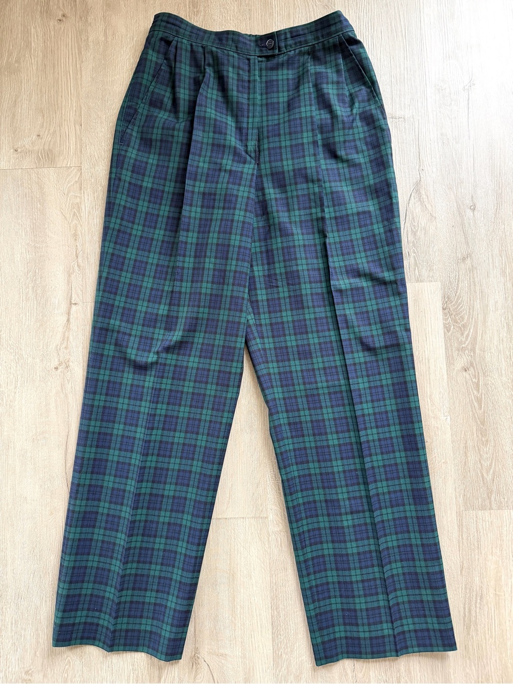 VTG Pendleton Virgin Wool Black Watch Tartan Plaid Pants Slacks Women's Size 12